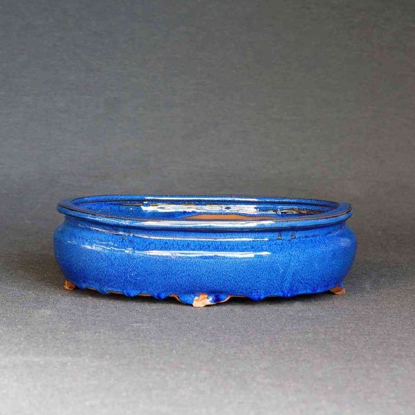 Bonsaischale, oval , blau, 25 x 21 x 8 cm